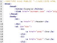 Een deel van de HTML-code / Bron: Publiek domein, Wikimedia Commons (PD)