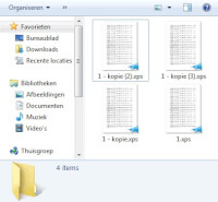 Een reeks XPS-bestanden in de Windows mappenstructuur.